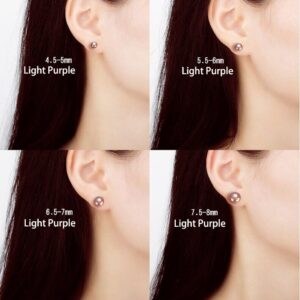 3 Pairs 9mm AAA+ Handpicked Freshwater Cultured Pearl Stud Earrings In Sterling Silver, White/Pink/Light-Pruple Pearl Stud Earrings Set For Women Multipack