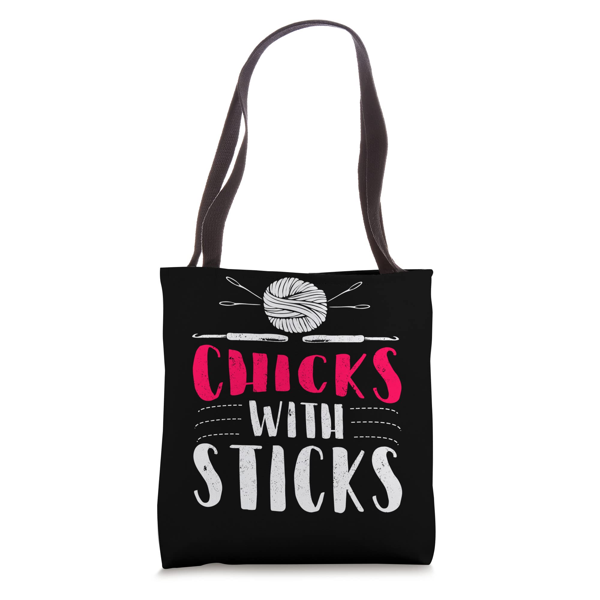 Knitting Chicks With Sticks Wool Craft Tote Bag