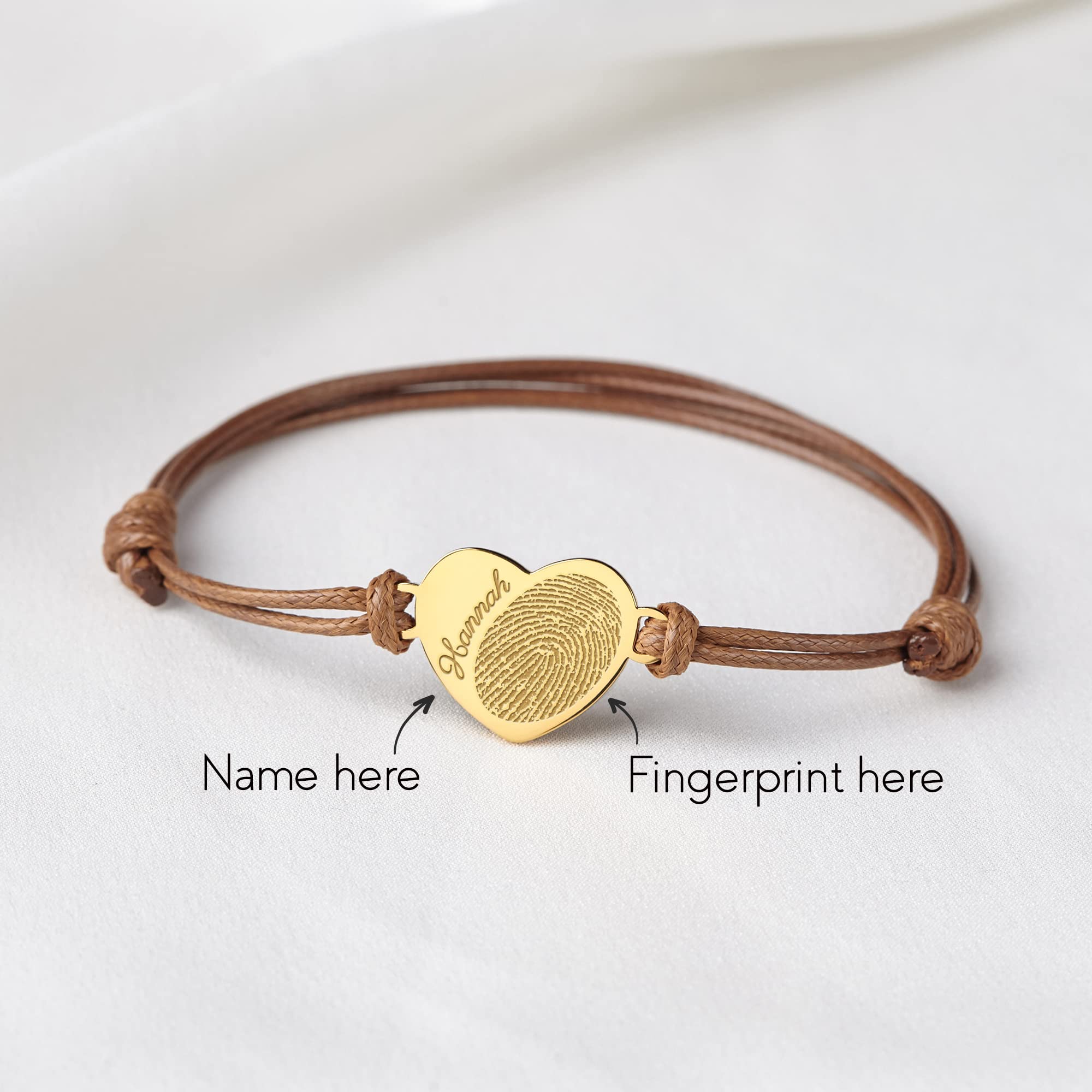 Centime Thumbprint Bracelet Memorial, Fingerprint Jewelry, Mom Jewelry Gifts, Memorial Gifts for Loss of Mom, Sympathy Gifts, 925 Sterling Silver, 18K Gold Plated