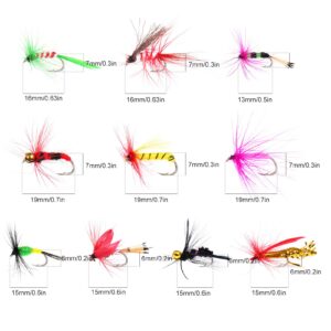 100 Pcs Fly Fishing Lure Simulation Insect Exquisite Water Outside Flying Bait Tool Lures Hook with Accessory