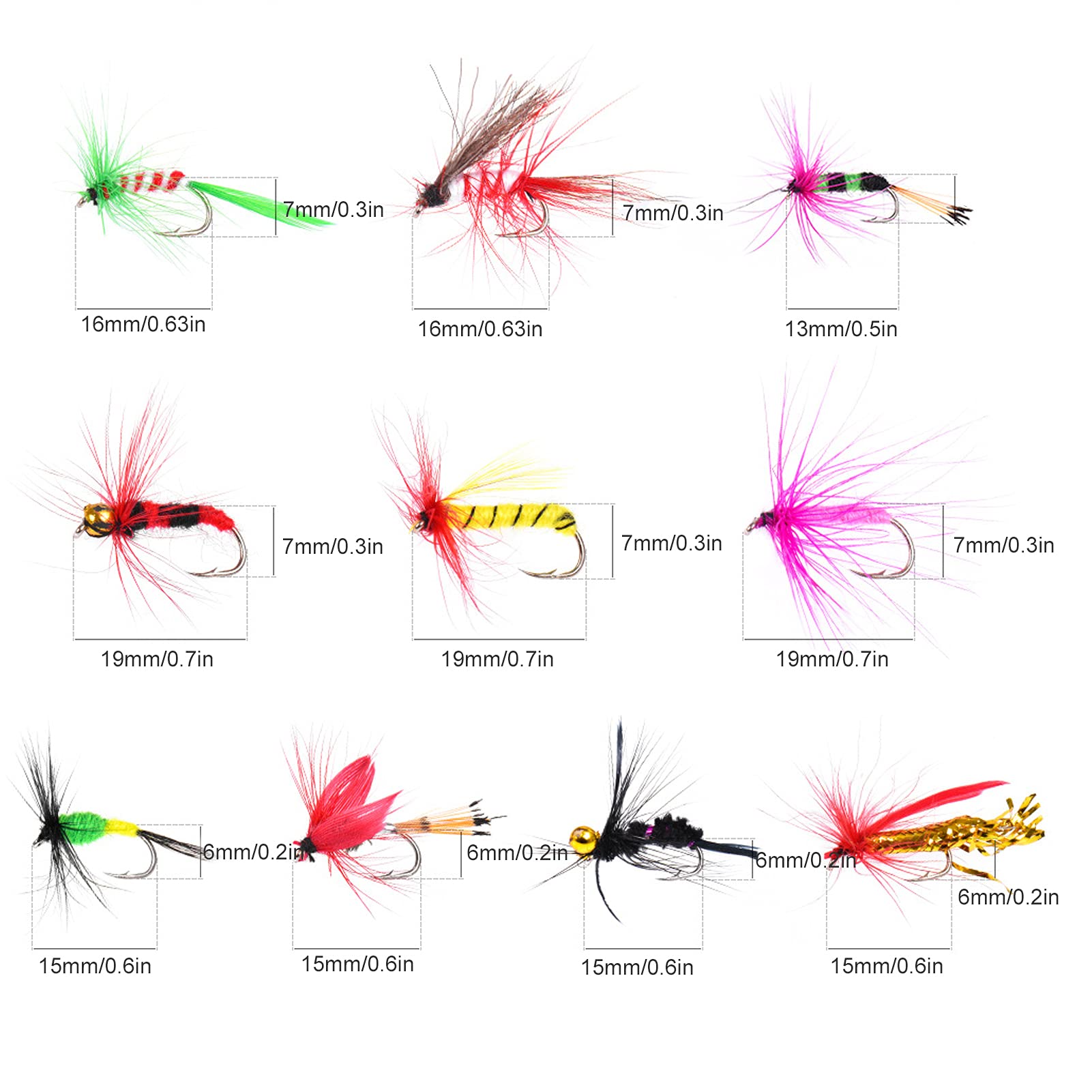 100 Pcs Fly Fishing Lure Simulation Insect Exquisite Water Outside Flying Bait Tool Lures Hook with Accessory