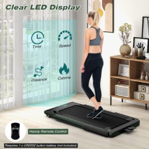 Under Desk Treadmill, Superfit 2 in 1 Walking Pad Treadmill Under Desk for Office Home Use, Portable Desk Treadmills with Remote Control, LED Display for Walking and Jogging