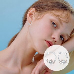 Axolotl Hoop Earrings Hypoallergenic 925 Sterling Silver Cute Animal Mexican Axolotl Earring for Women Axolotl Jewelry Gifts