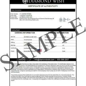 Diamond Wish IGI Certified 4 Carat Lab Grown Diamond Round Stud Earrings for Women in 14k White Gold (H-I, VS1-VS2, cttw) 3-Prong Martini Screw Back