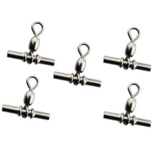 50Pcs Crimp Fishing Sleeve Swivel 3 Way Triple Fishing Swivels T Shape Fishing Swivel Tackle Connector (3#)