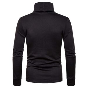 F_Gotal Mens Shirt Men's Casual Slim Fit Basic Tops Knitted Thermal Turtleneck Pullover Sweater Tops