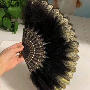 Zerodeko Fan Chinese Folding Hand Fan Flapper Fan Lace Hand Fan Lace Folding Fans Vintage Folding Fans Bridemaids Fan Photo Prop Girl Plastic Court Fan Chinese Style