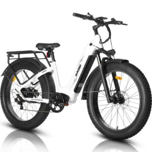 haoqi eagle electric bike, peak 1000w motor all-terrain ebike 48v 20ah removable battery up to 80 miles 28mph 26" * 4" fat tire front suspension electric mountain bike for adults 7-speed