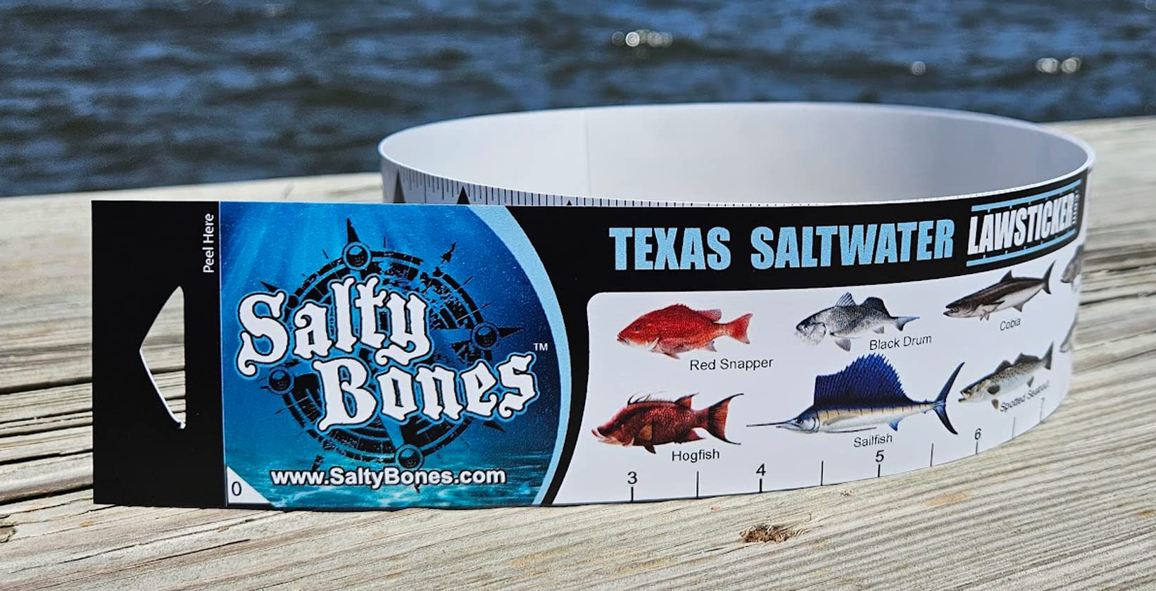 Salty Bones Texas Saltwater Lawsticker - 36" Sticker Ruler - Made in The USA - Newest Version