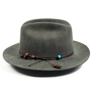 Open Road Hat Fedora Hat Pure Wool Felt Hat Vintage Rancher Hat Airway Vented Panama Hats for Men Women