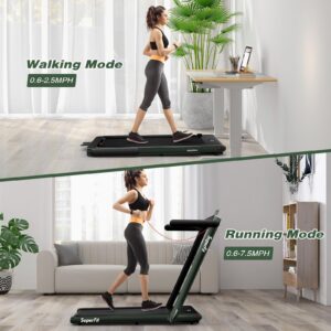 Under Desk Treadmill, Superfit 2 in 1 Walking Pad Treadmill Under Desk for Office Home Use, Portable Desk Treadmills with Remote Control, LED Display for Walking and Jogging