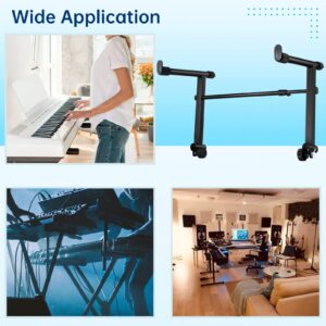 Anjetan Second Tier Keyboard Stand, Extension Adapter for Keyboard Supports with Adjustable Width, Universal Iron Extension Stand for Electronic Organs