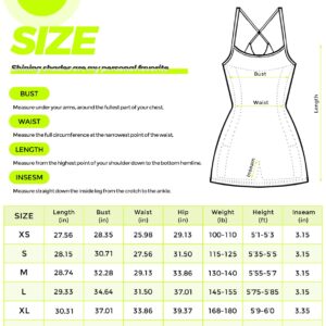 Womens Tennis Dress, Workout Dress with Built-in Bra & Shorts Pockets Exercise Dress for Golf Athletic Dresses for Women White