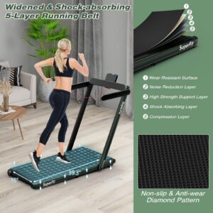 Under Desk Treadmill, Superfit 2 in 1 Walking Pad Treadmill Under Desk for Office Home Use, Portable Desk Treadmills with Remote Control, LED Display for Walking and Jogging