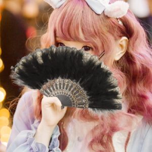 Zerodeko Fan Chinese Folding Hand Fan Flapper Fan Lace Hand Fan Lace Folding Fans Vintage Folding Fans Bridemaids Fan Photo Prop Girl Plastic Court Fan Chinese Style