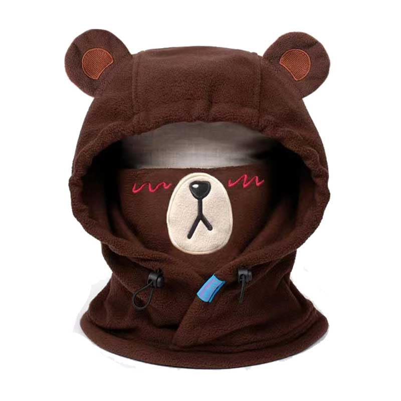 Bear Ski Balaclava Cute Animal Snowboard Face Warmer Winter Sports Hat Kawaii Snowboard Gear