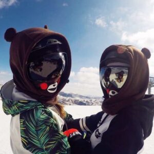 Bear Ski Balaclava Cute Animal Snowboard Face Warmer Winter Sports Hat Kawaii Snowboard Gear