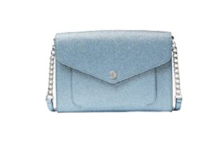 kate spade new york tinsel flap crossbody (frosty sky blue)