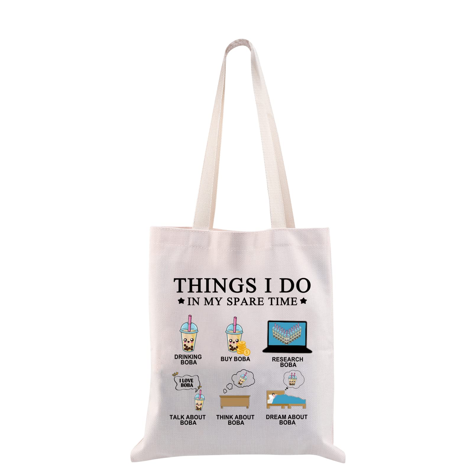 CMNIM Bubble Tea Lover Gifts Bubble Tote Bag kawaii Bubble Tea Merchandise for Girls Things I Do In My Spare Time Anime Gift(Bubble Tote Bag)