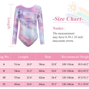 Happy Cherry Girls Long Sleeve Gymnastic Leotard One Piece Sparkly Leotard for Tumbling Dance Unitard Ballet Dancing Bodysuit Biketards