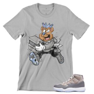 Jordan 11 Cool Grey Men's T Shirt to Match Sneakers, Urban Clothing Graphic Tee to Match Back to Jordan 11s