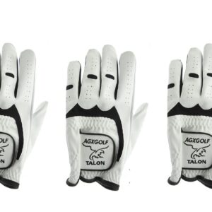 AGXGOLF Three Pack TALON Size LARGE CADET Cabretta Leather Golf Gloves for MEN Who Golf Right Handed (3 Pack)