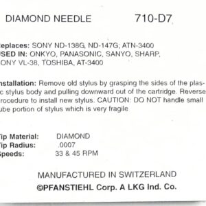 Pfanstiehl Phonograph Needle Compatible/Replacement For Audio Technica ATN-3400 ATN-3401 ATN-3410 ATN-3450 ATN-3451 AT95E