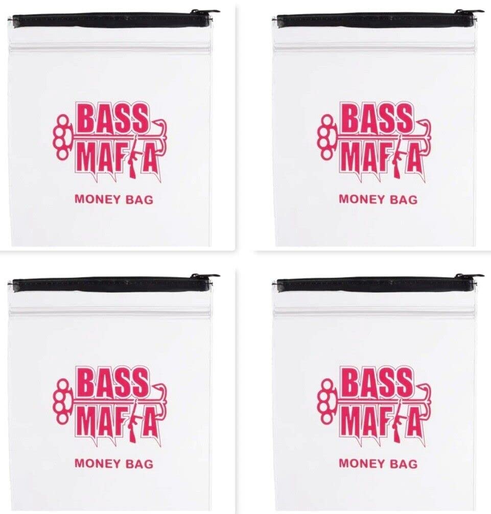 (4) Bass Mafia Heavy Duty 7''x8'' Fishing Waterproof Money Bag