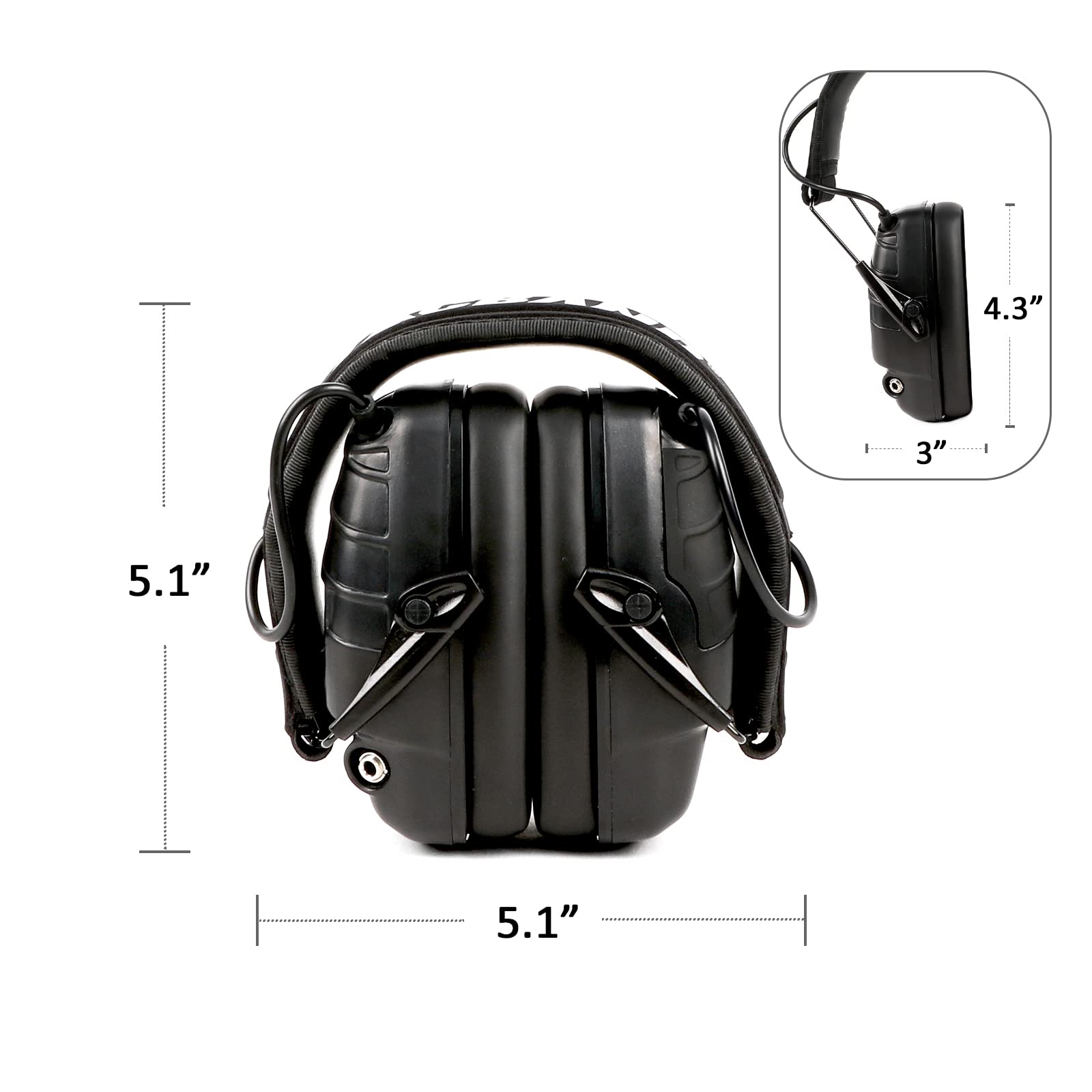 TACBAND Shooting Ear Protection with Hard EVA Case - Low-profile Compact Noise Reduction Ear Muffs NRR 24dB for Shooting & Hunting - Hearing Protection for Shooting Range