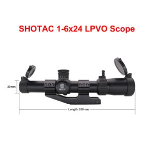 SHOTAC Rifle Scope 1-6X24, Hunting Riflescope with 30mm Tube,High Resolution Waterproof&Shock Proof