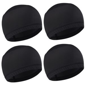 4pcs men cooling skull cap helmet liner, sweat wicking beanie head wrap bicycle hard hat motorcycle football cycling running hats caps women