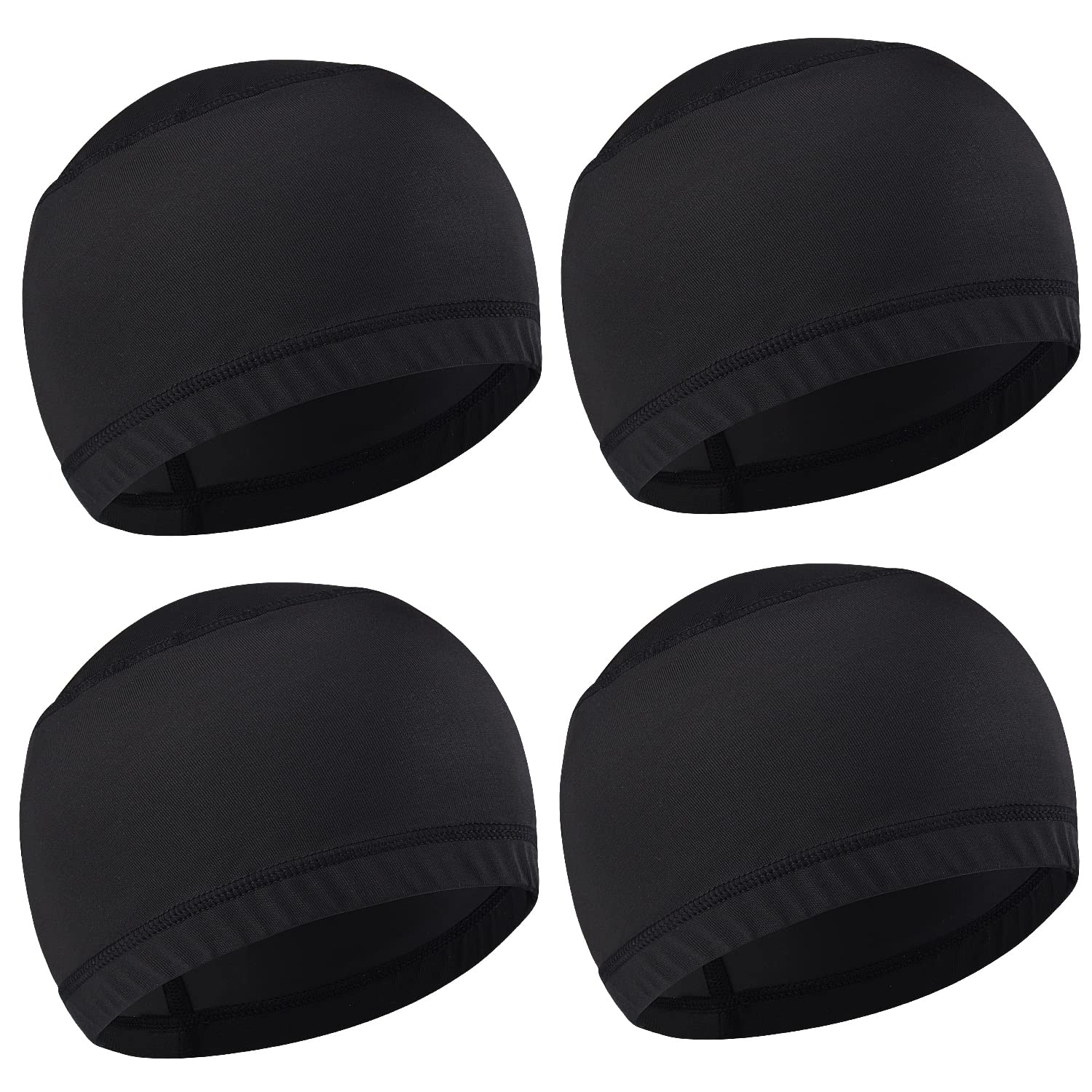 4Pcs Men Cooling Skull Cap Helmet Liner, Sweat Wicking Beanie Head Wrap Bicycle Hard Hat Motorcycle Football Cycling Running Hats Caps Women