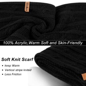 Hicdaw Womens Winter Hats Gloves Scarf Set Winter Hats for Women Beanie Hat Circle Loop Scarf Glove, Black