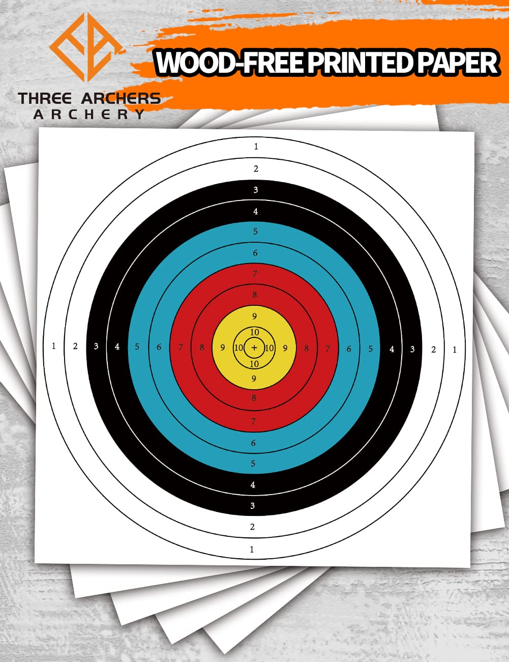 THREE ARCHERS 20pcs Targets Paper Standard Archery 23.6In 10 Ring Bow and Arrow Targets for Hunting & Shooting Archery Accessories for Target Practice