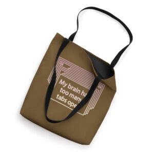 Funny Shopping Quote Brown Tote Bag