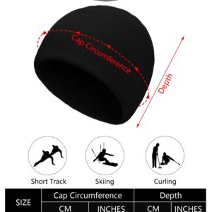 3 Pieces Winter Warm Skull Cap Soft Polar Fleece Beanie Hat Thick Windproof Watch Cap Skiing Outdoor Cap for Men Women (Royal Blue, Black, Gray, Plus Size)