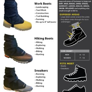 Bandits v2 - Gaiters for Hiking, Running, Landscaping, Construction and More - Fits Boots and Sneakers