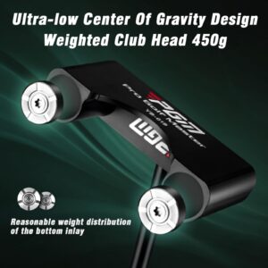 PGM Weighted Golf Standing Mallet Putter - Ultra Low Center of Gravity - Stability - Professional Right Handed Golf Putter with Sighting Line