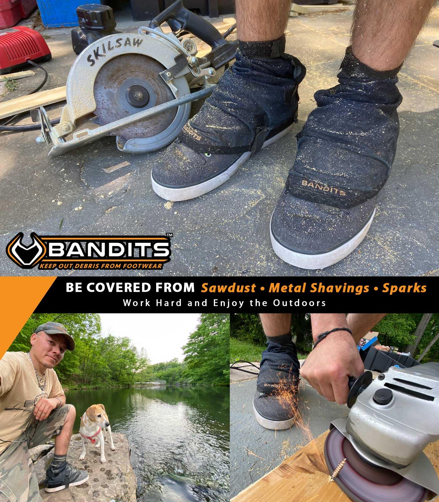 Bandits v2 - Gaiters for Hiking, Running, Landscaping, Construction and More - Fits Boots and Sneakers