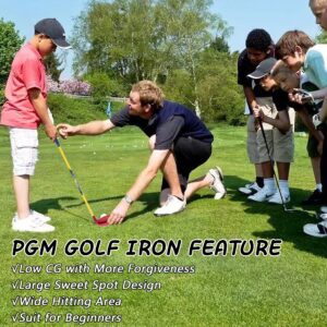 PGM Children's Golf Club Iron for Boys and Girls,Large Sweet Spot Design Suit for Beginners