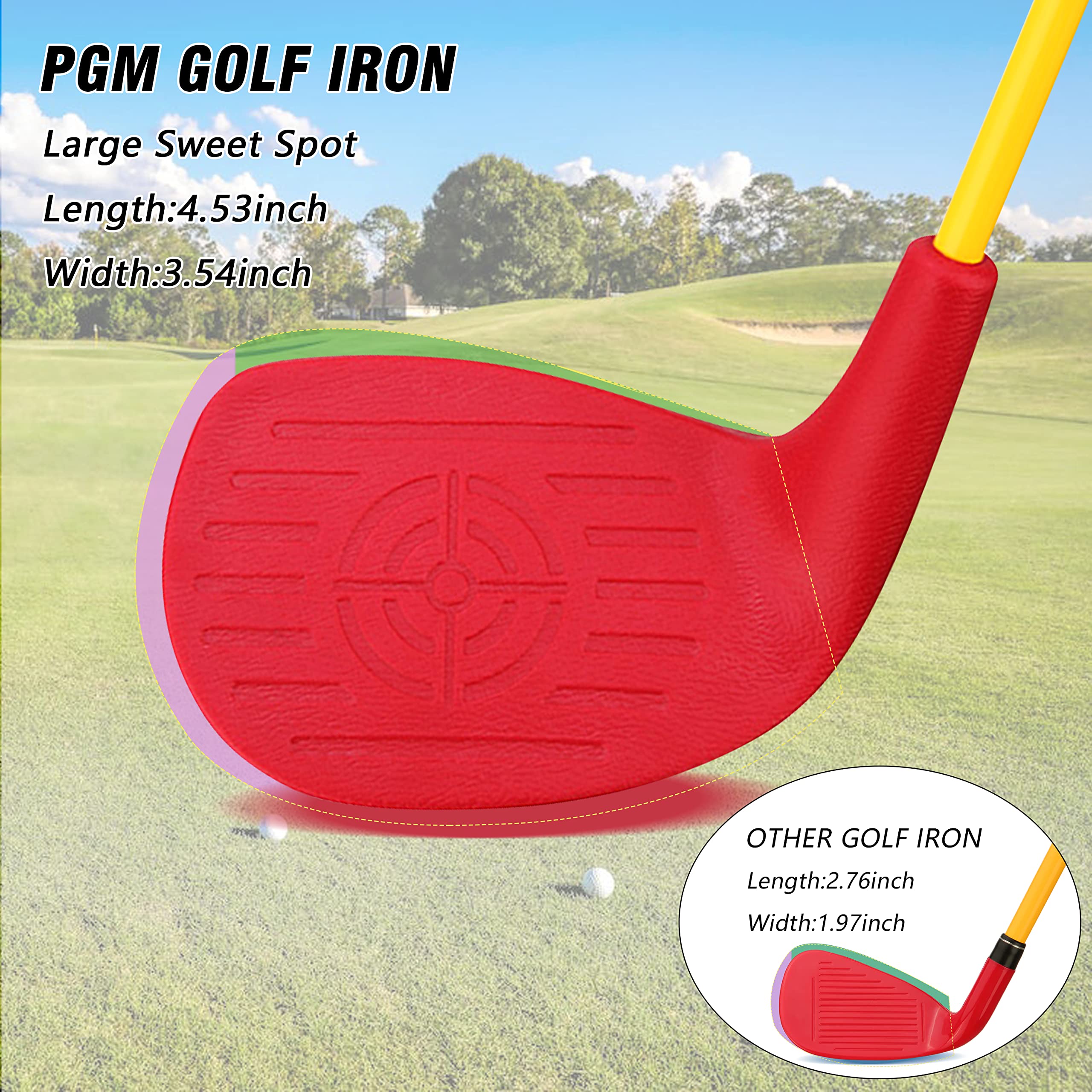 PGM Children's Golf Club Iron for Boys and Girls,Large Sweet Spot Design Suit for Beginners