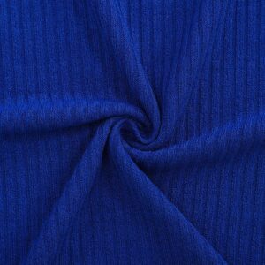 TURETRENDY Men's Stretch Muscle Tshirts Turtleneck Long Sleeve Knit Tees Casual Slim Fit Basic Shirt Tops Royal Blue 2XL