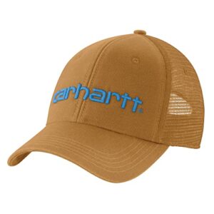 carhartt men's canvas mesh-back logo graphic cap, brown