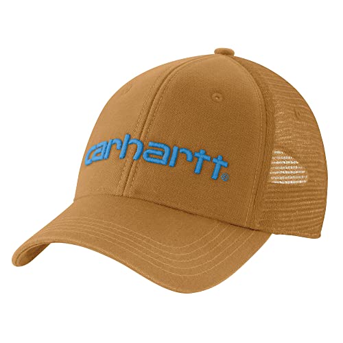 Carhartt Men's Canvas Mesh-Back Logo Graphic Cap, Brown