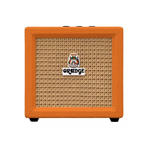 Orange Crush Amp Mini 3W Analogue Combo Battery Powered Amp Bundle with AC Power Adapter, 9V Battery & Polishing Cloth - Electric Bass Guitar Amp, Portable Practice Amp, Mini Speaker Amplifier