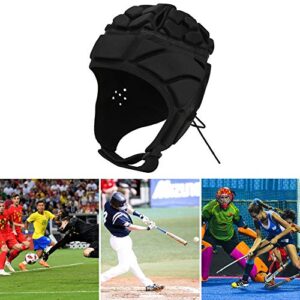 Goalkeeper Helmet, Sports Head Protector Heat Dissipation Round Hole Prevent Injury Comfortable Wear for Outdoor Use(Black s)