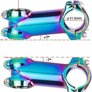 ZECHAO Mountain Road Bike Stem,Polished Colorful 7/17 Degree 60 70 80 90mm High-Strength Lightweight Fit 31.8mm Bike Handlebar XC AM Bike Stem (Color : 7 Degree, Size : 100mm)