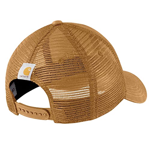 Carhartt Men's Canvas Mesh-Back Logo Graphic Cap, Brown