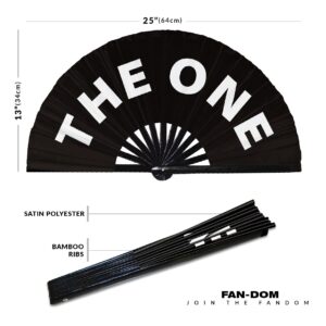 The One hand fan foldable bamboo circuit hand fan funny gag slang words expressions statement gifts Festival accessories Rave handheld Circuit event fan Clack fans (Black)