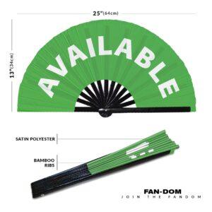 Available hand fan foldable bamboo circuit hand fan funny gag slang words expressions statement gifts Festival accessories Rave handheld Circuit event fan Clack fans (Green)